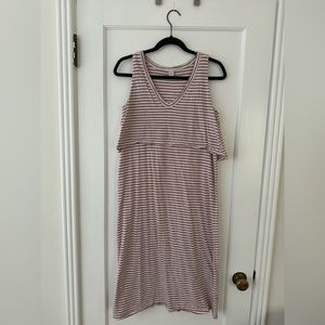 Striped Midi Maternity Dress, Size S